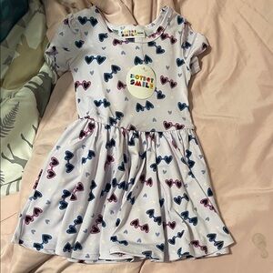 Dot Dot Smile Blue and Pink Heart Kids Dress